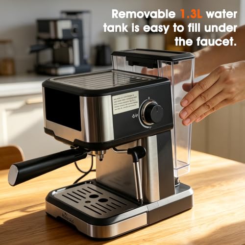 Image of Espresso Machine with Milk Frother, Professional Coffee Maker