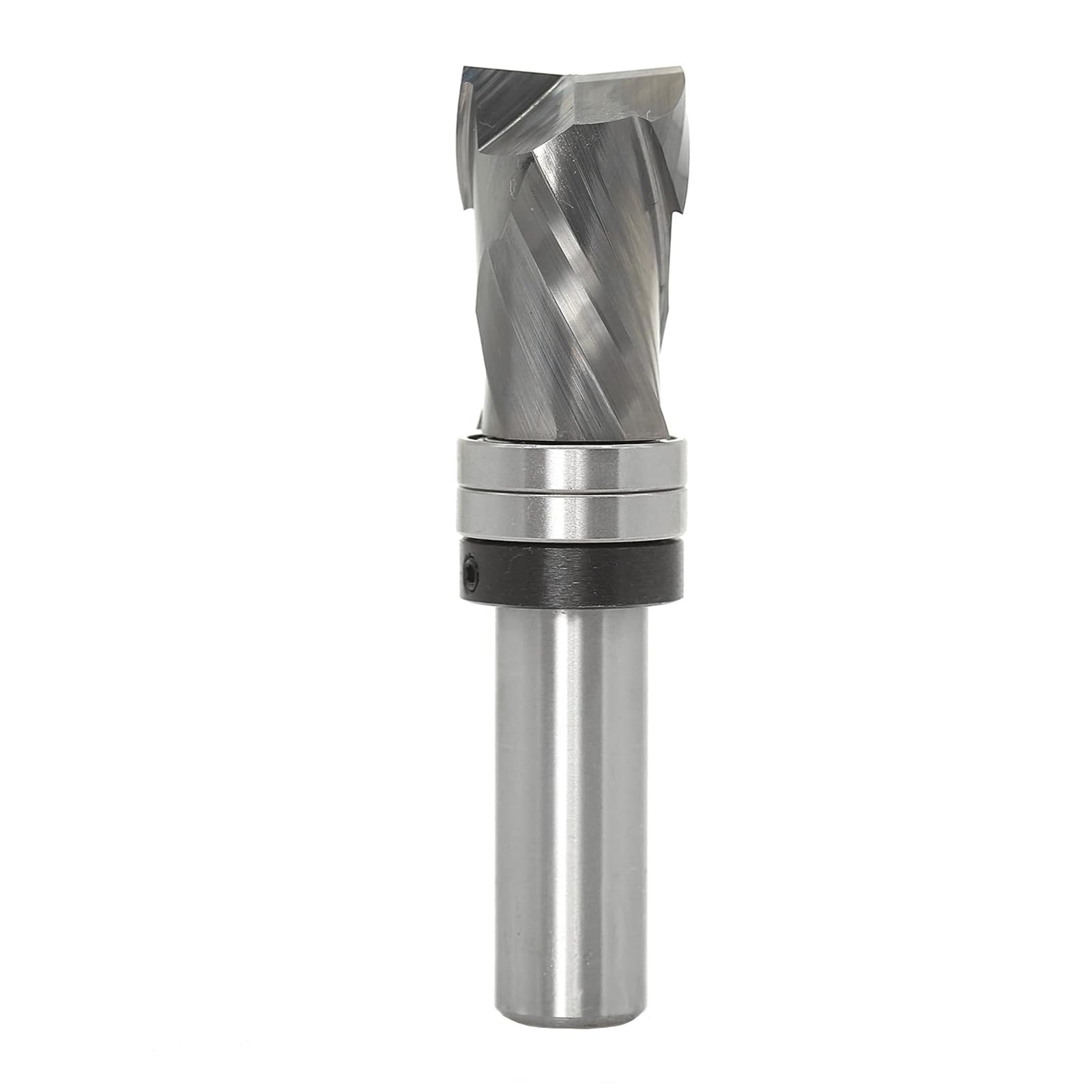 Sinoprotools Compression Up-Down Spiral Flush Trim Router Bit 1/2 Shank 3/4" Cutting Dia, with 2 Top Bearing Pattern/Plunge Router Bit, Solid Carbide Trim Router Bits for Wood Trimming