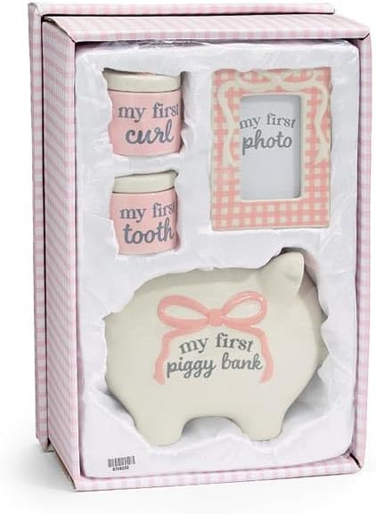 burton+BURTON Baby Girl Gift Set, 6.75-Inch, Pink, Set of 4