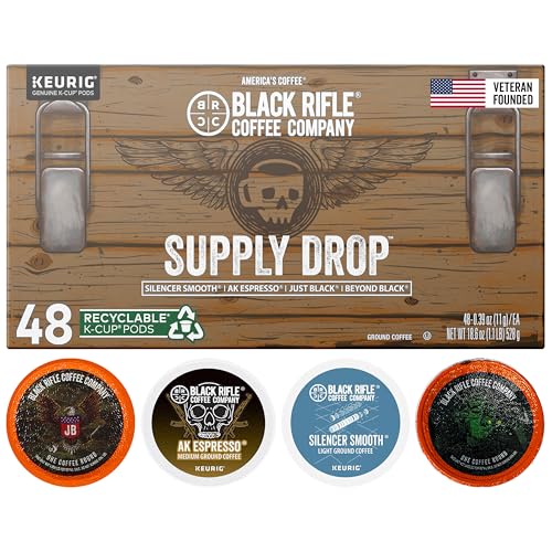 Black Rifle Coffee Company Complete Mission Fuel Kit, Coffee Rounds for Single Serve Brewing Machines (48 Count) Coffee Pods Cups