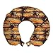 ABAKUHAUS Exótico Cojín de Viaje para Soporte de Cuello, Tonos de la Tierra Hojas del Verano, de Espuma con Memoria y Funda Estampada, 30x30 cm, Pálida marrón Naranja Brown
