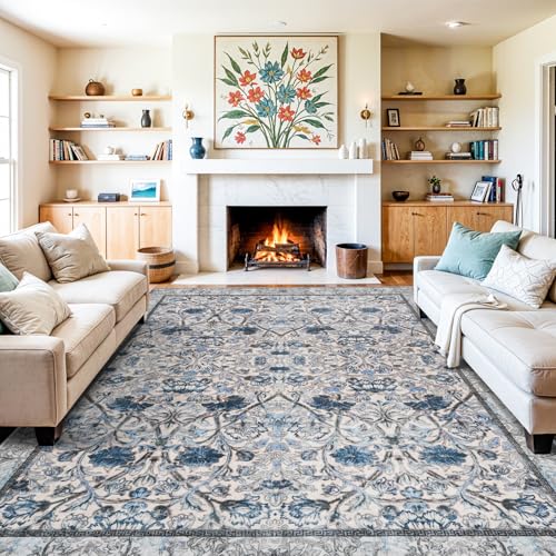 BYYVOO 10 x 14 Area Rug - Floral Living Room