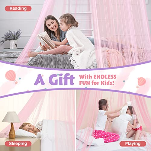 Imikeya Kids Bed Canopy: Mosquito Net Canopy Curtains Canopy Bed Curtains Kids Bed Canopy Tent Princess Canopy Reading Nook Canopies Baby Girls Room Decor Crib Single, Twin, Full, Queen Bed Canopy #TOP6