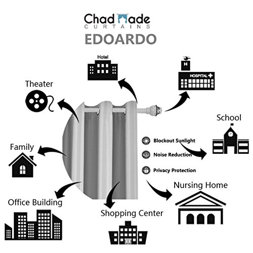 Chadmade Solid Thermal Insulated Blackout Curtain Drape Antique Bronze Grommet/Eyelet Navy 52W X 102L Inch (Set Of 2 Panels) #TOP6