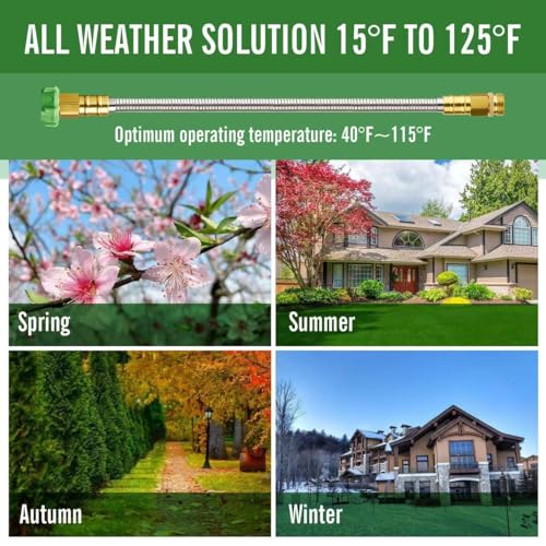 Image of SKYWARD 10ft Stainless Steel Garden Hose, Leakproof, No Kink,F /M Connector