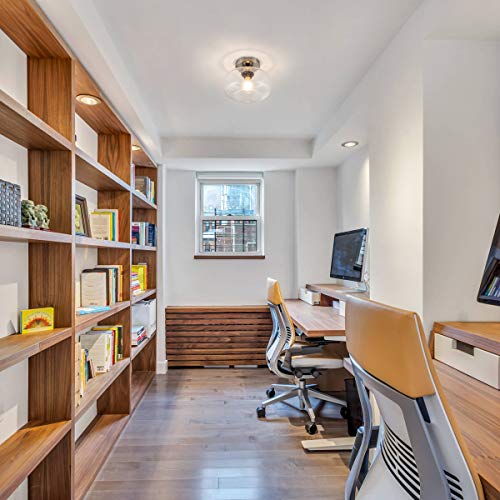 Tehenoo Industrial Light Fixtures Ceiling With Seedy Glass Shade, Semi Flush Mount Light Fixture For Hallway,Entryway, Cafe, Bar, Corridor, Passway,Farmhouse #TOP3