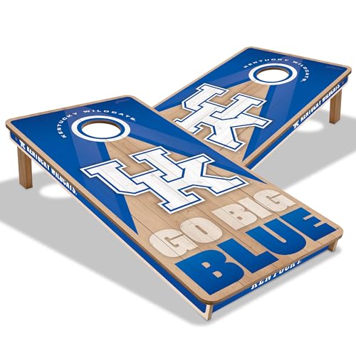 YouTheFan NCAA Kentucky Wildcats Slogan 2’ x 4’ All Wood Cornhole Without Bags