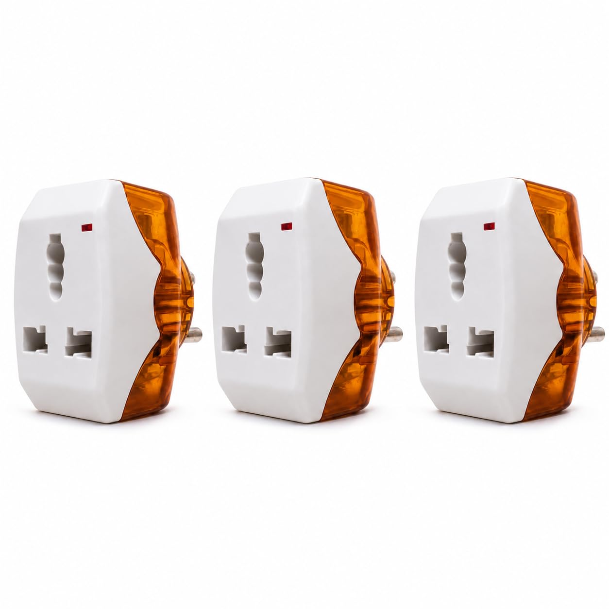 16A Universal 3 Pin Multi Plug Adapter, Heavy Duty Socket Converter for 2 Pin & 3 Pin Plugs, Power Adapter for Home Appliances, Office & Travel, White (Pack of 3)-image-2