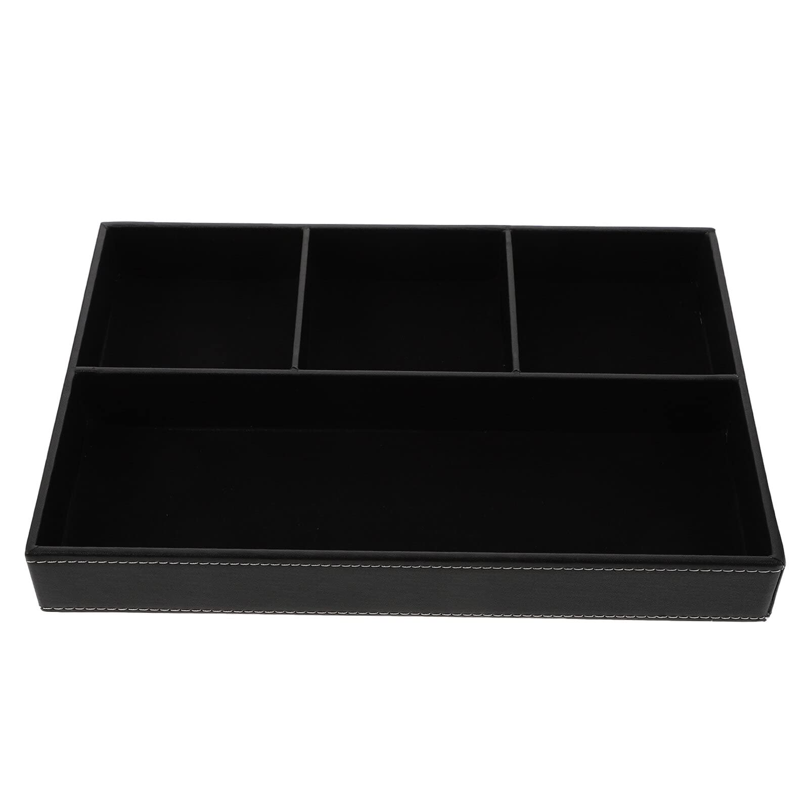 Cabilock Valet Tray Nightstand Dresser Entry Table Catch All Tray (Black) - Mens Jewelry Box Organizer
