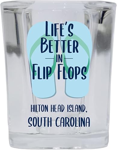 R and R Imports Hilton Head Island South Carolina Beach Souvenir - Vaso de chupito de base cuadrada, 2 onzas, individual