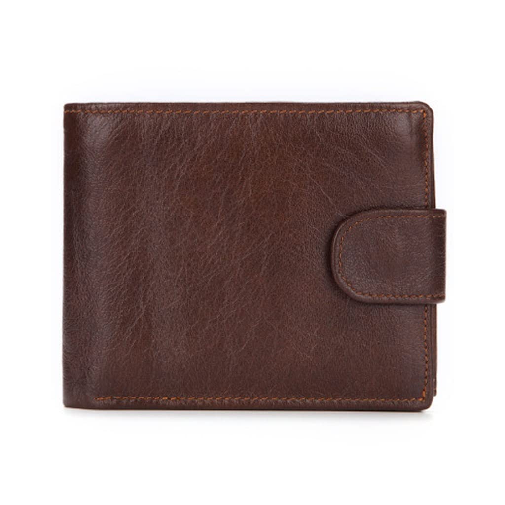 Mens Wallet Short Wallet Buckle Wallet Men with Card Holder Photo Holder Color A Size One Size