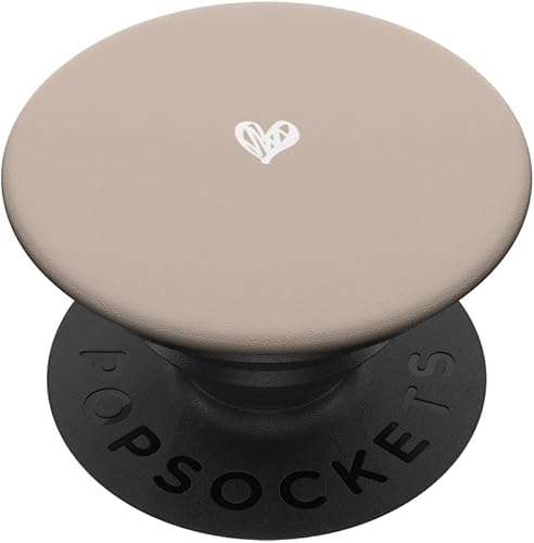 PopSockets minimalistas con diseño de corazón de color arena, beige y bronceado
