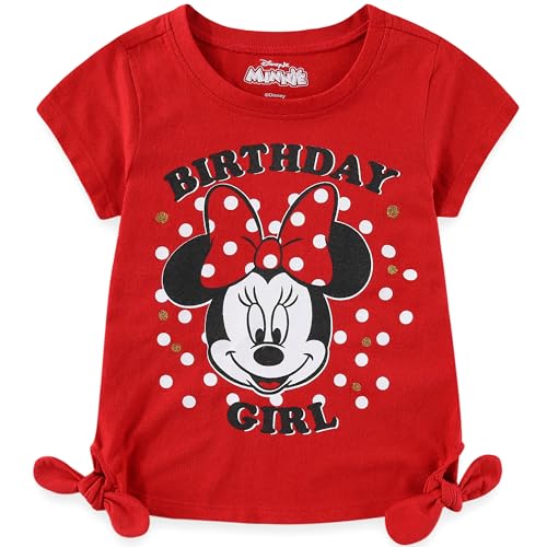 Disney Minnie and Mickey Mouse Girls Birthday Party Short Sleeve T-Shirt for Toddler and Big Kids