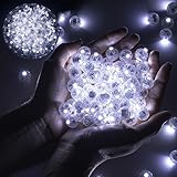 chzk 100pcs Balloon Lights Mini Led Lights Round Long Standby Time Ball Lighting Paper Lantern Balloons Lighting for Birthday Party Christmas Halloween Decoration Cold White