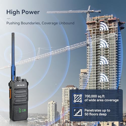 Image of Retevis RT86 2 Way Radio Long Range with 6 Way Charger for Warehouse,6Pack | High Power Strong Signal, Professional Walkie Talkies, ABS Heavy Duty, Rugged, Rechargeable,16h Long battery life,Hands-free