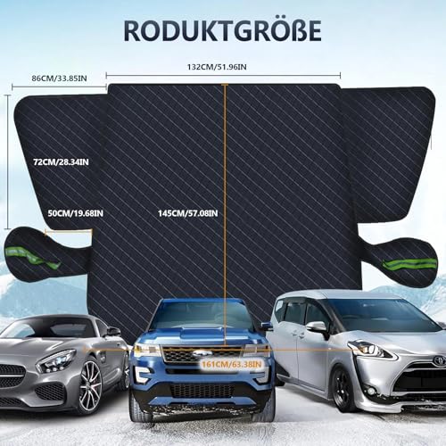 Maxee Frontscheibenabdeckung Winter, magnetischer Frost-Schwarz E – Ansicht 6