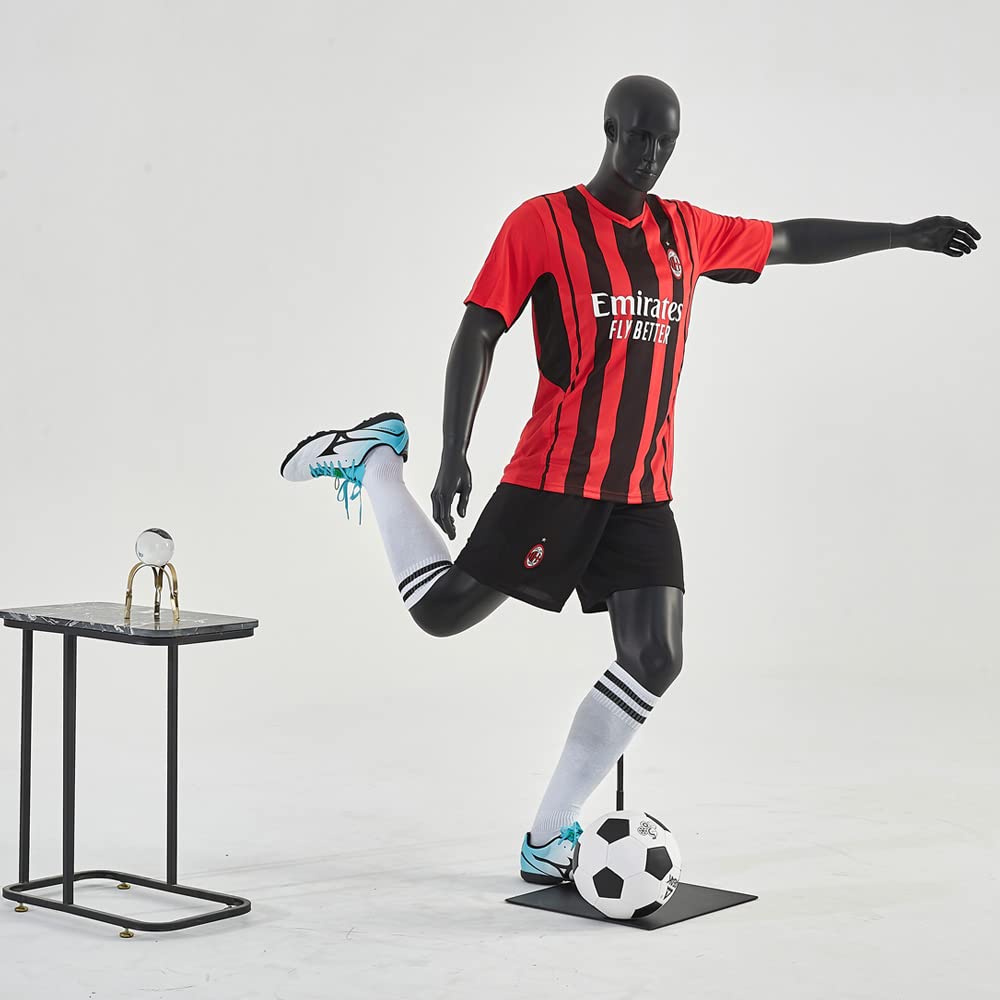 FB-8 Mann Sportliche Schaufensterpuppen Eurohandisplay Mann Frau schwarz matt Fahrradposition Basketball Fußball oder laufend aktive Haltung Schön und Hochwertig