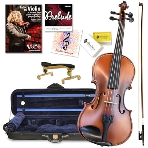 Antonio Giuliani Etude Violin Outfit 4/4 Full Size Clearance By Kennedy Violins - Carrying Case and Accessories Included - Solid Maple Wood and Ebony Fittings AG360 Cover