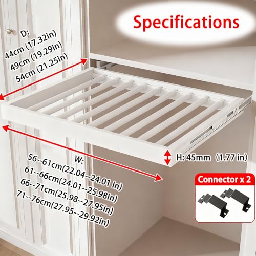 Étendoir coulissant pour pantalons et penderie ajustable