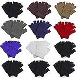 Gelante Classic Adult Winter Fingerless Knitted Magic Gloves Wholesale Lot 12 Pairs - 9907-Assorted