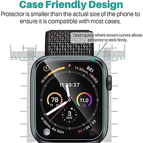 Image of BLACKSHEEP 2 Pack Membrane For Apple Watch Series 4 / Series 5 / Series 6 / Watch SE2 /Watch SE3 44mm Full Screen Coverage Flexible Watch Screen Protector with Easy Installation Kit