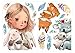 Dekodino® Sticker de fenêtre pour chambre d'enfant, aquarelle, animaux de bébé, plumes