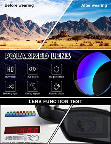 Tianyesy Polarized Sunglasses Men Womens Trendy Retro Sports Rectangular Wrap Around Vintage Shot Shield #TOP6