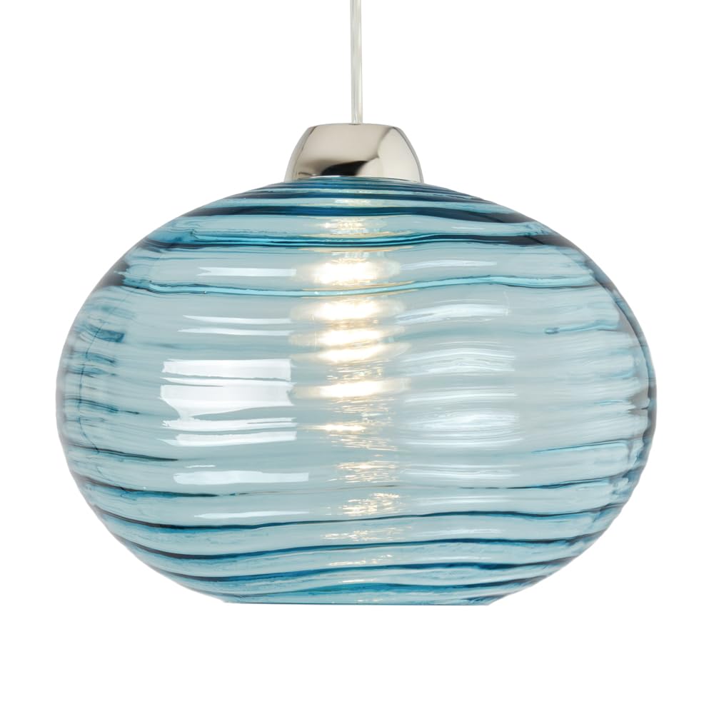 LITECRAFT Nina Ripple Blue Tinted Glass Lamp or Shades - (Easy Fit Shade)