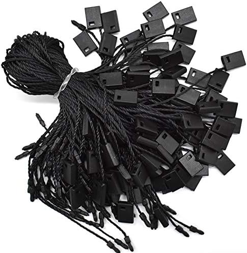 Renashed Hang Tag String Black 7" 1000Pcs Nylon Snap Lock Pin Loop Fastener Hook Ties Easy and Fast to Attach