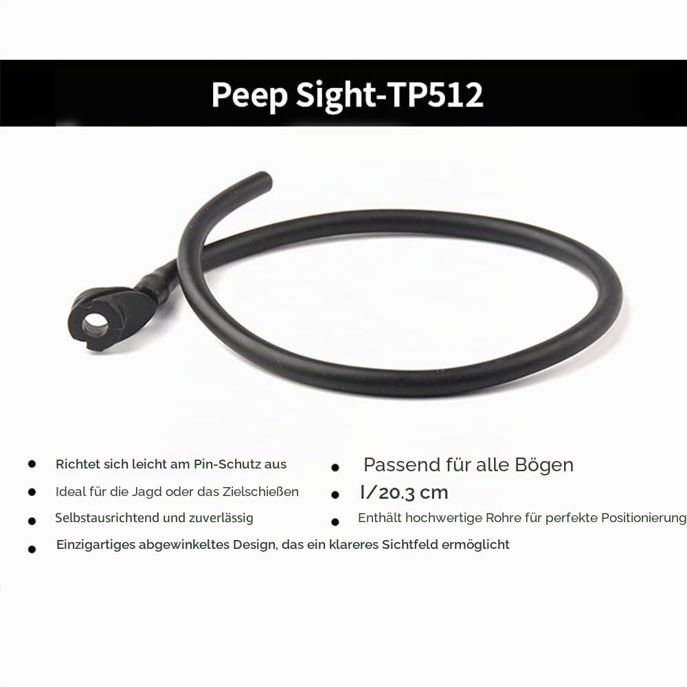 Bogenschießen Compoundbogen Zubehör Set 5 Pin Bogenvisier Pfeilauflage Bogenstabilisator Peep Sight Bogenschlinge für Compoundbogen Outdoor Jagdtraining