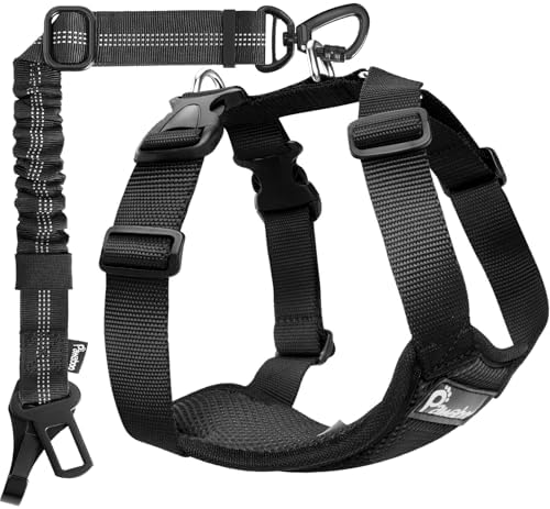 Pawaboo Dog Seat Belt Harness for Car, Dog Car Harness Seatbelt w...
