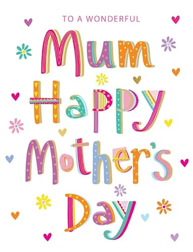 Mother's Day Card, To a Wonderful Mum - 8 x 6 inches - Regal Publishing