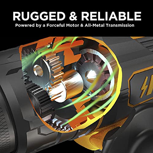 Motorhead 20V Ultra Cordless Hammer Drill Driver, Lithium-Ion, ½” Ratcheting Keyless Chuck, 16+1+1 Clutch, 2-Speed Transmission, Variable Speed Trigger, Built-In Led, 2Ah Battery, Charger, Usa-Based #TOP2