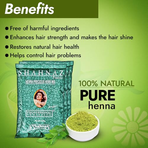 Image of Shahnaz Husain Henna Precious Herb Mix | 200g | Green (Pack of 3)