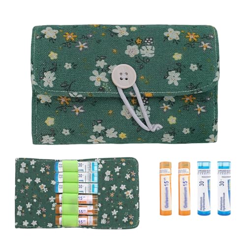 Image of Klawdsky Homeopathic Storage Case Homeopathic Carrying Case Box Foldable Homeopathic Bag Homeopathic Organizer for 6 Tubes Homeopathy at Home Travel Kit - Without Tubes