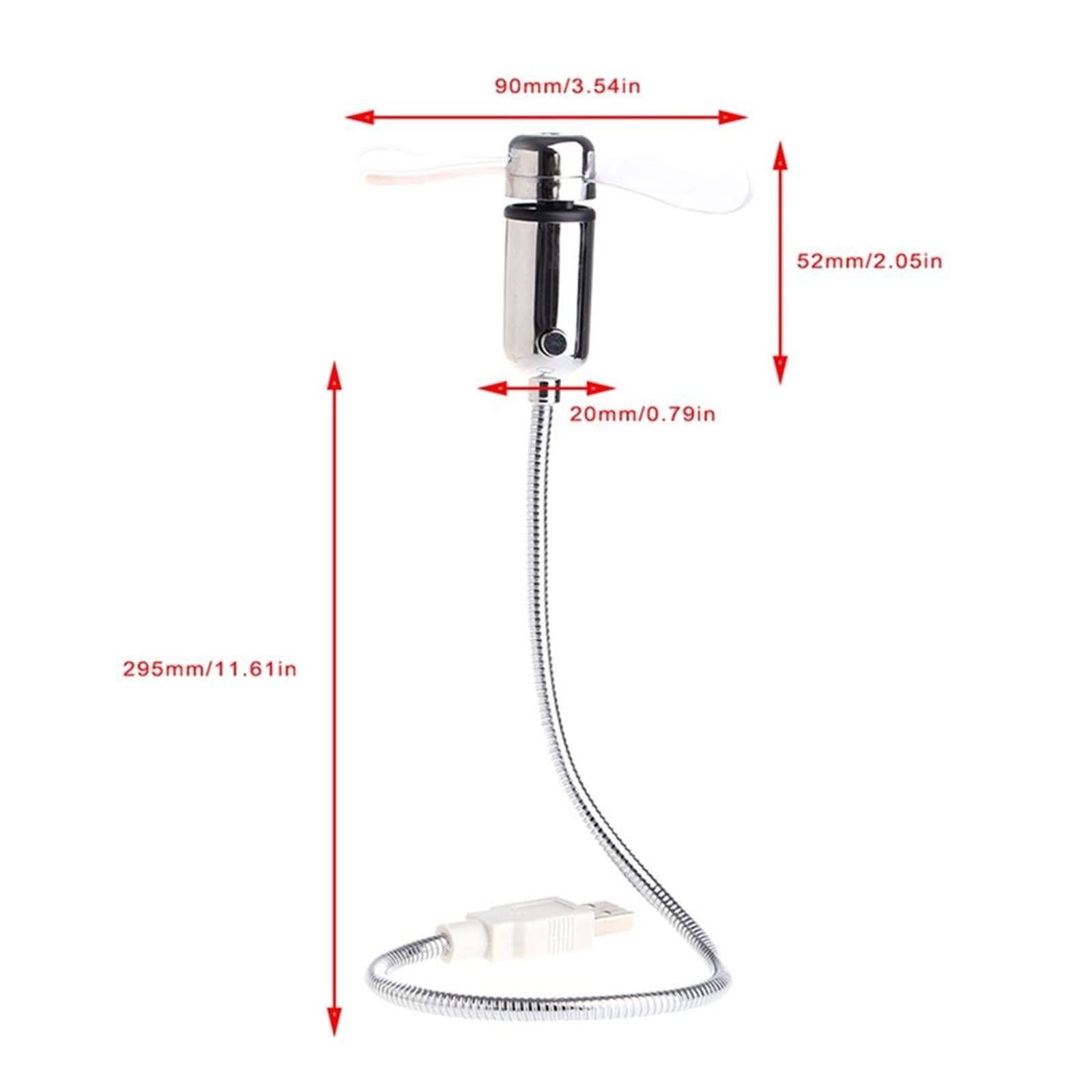Ventilatore USB portatile con display della temperatura, mini ventilatore ricaricabile per PC e laptop, gadget con luce LED, ideale per uso domestico e ufficio