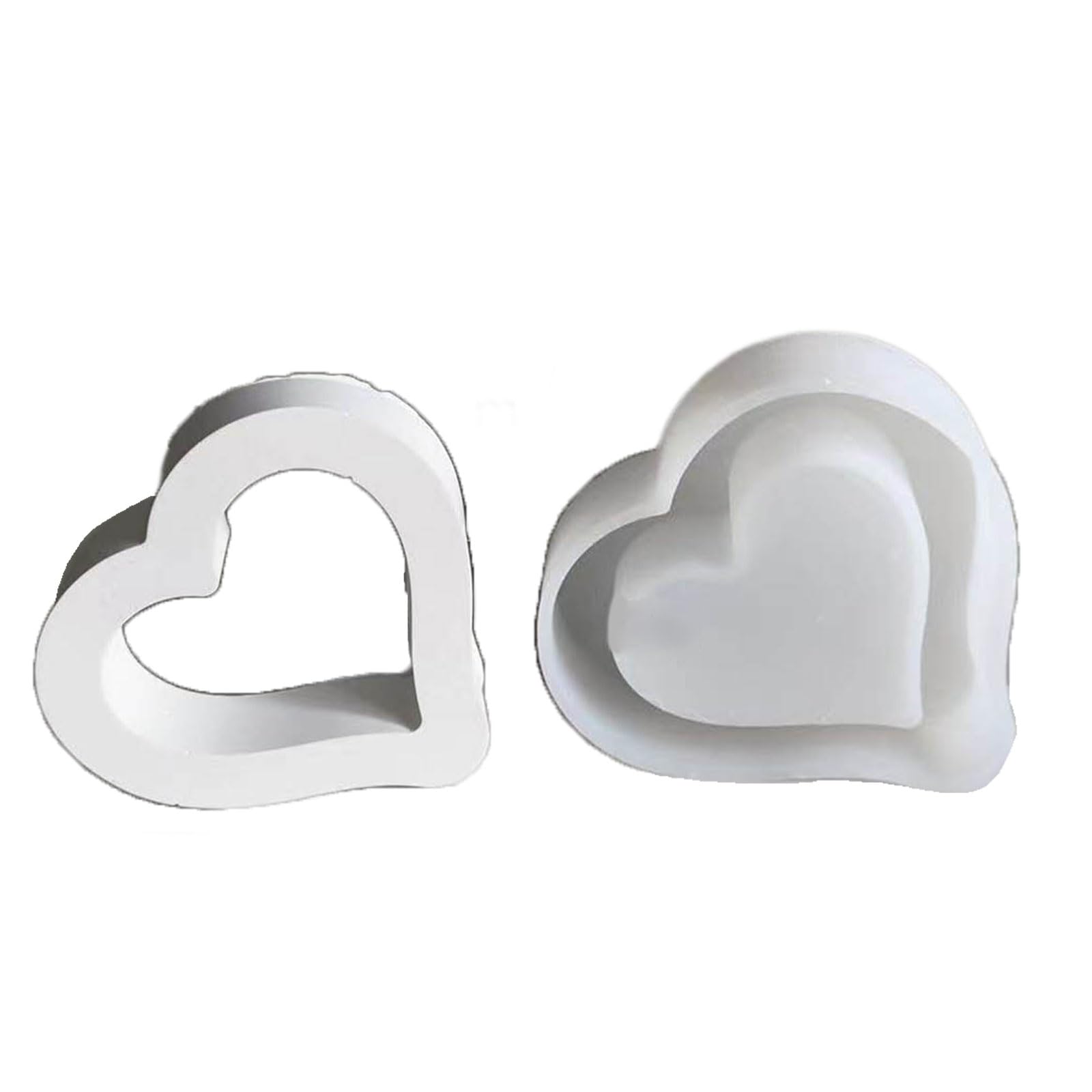 NEWFT Love Heart Shape Resins Molds Hollow Out Love Hear Silicone Epoxys Ornaments Castings Decorations Heart Silicone Hollow Out Hear Molds for Valentines Day Decorations