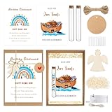 Geldgeschenk zur Taufe, Taufegeschenk mit Arche Noah Karte + Reagenzglas + Holzengel Taufkarte + Box, Taufgeschenk Geld Gutschein Verpackung für Jungen Mädchen Erinnerung Segen zur Heiligen Taufe