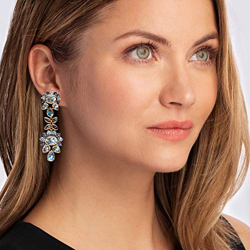 Ross-Simons 24.30 ct. t.w. Tonal Blue Topaz and 2.30 ct. t.w. Iolite Drop Earrings in 18kt Gold Over Sterling2