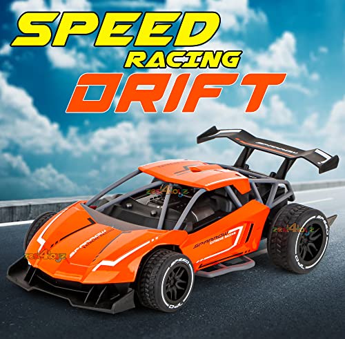 Image of zest 4 toyz RC Car Remote Control Rechargeable Racing Car Alloy High Speed Car Toys for Kids Best Gift Vehicle Toys (Pack of 1) Orange