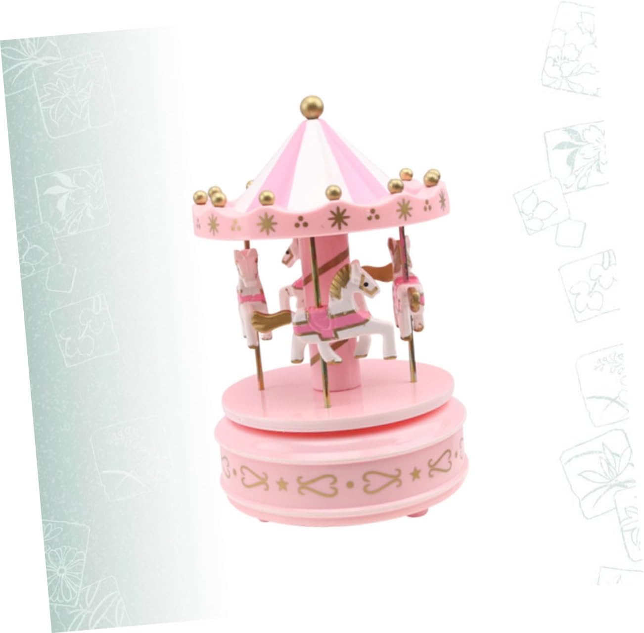 2pcs Shaped Horse Desktop present Turn Musical Birthday Carousel Without Desk Women Round Merry Miniature Decoration for Cake Decorations Topper