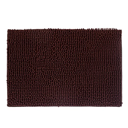 La Mejor Lista de Tapete shaggy los 5 mejores. 41 DIB TSS040-1000/103 Tapete de Baño, Shaggy Silk, 40X60 cm, Color Cafe