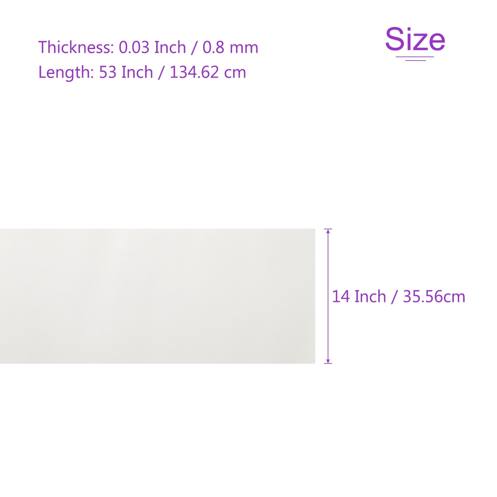 DMiotech 1 Pack 14 Inch x 53 Inch Faux Leather Strip Furniture Cover Napa Skin Mid White PU Leather Roll for Handmade DIY Craft Projects - Image 3