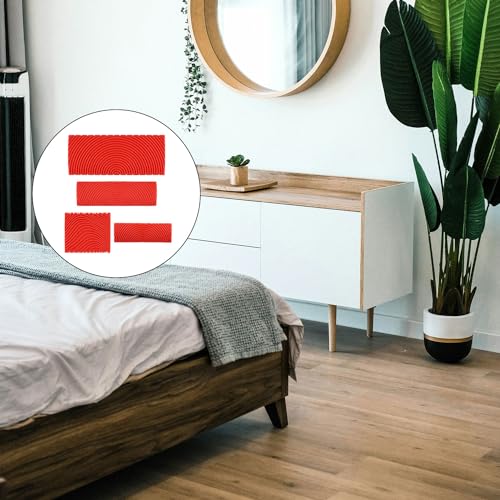 4stk Holzmaserungswerkzeug, Gummi-Holzmaserungs-Malwerkzeugset Wandstrukturmuster Holzmaserung Schablone Rot Gummi Malwerkzeug Wandkunstfarbe für Wandkunstdekoration (Rot)