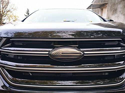 Image of SANRILY 4.9 Inch Black Oval American Flag Emblem for Ford F150 F250 F350 4.9 inch x 2 inch Decal Badge Nameplate for Ford Edge Explorer Ranger Car Emblem Replacement Cover