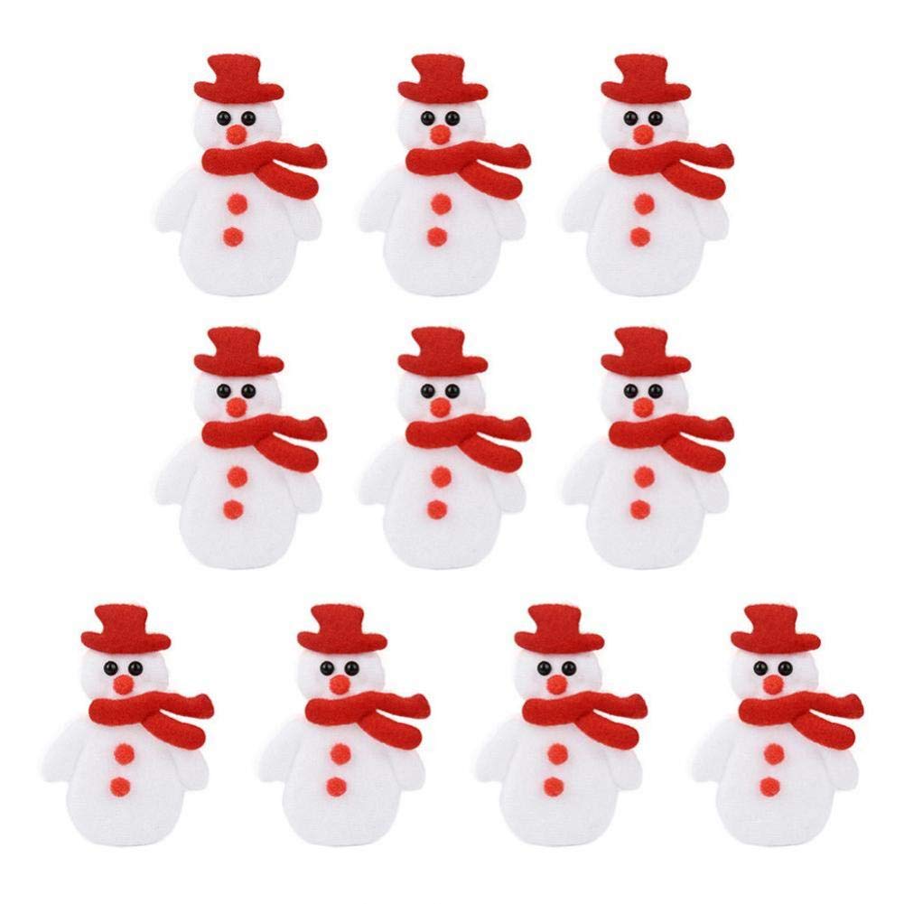 Casecover Christmas Self Adhesive Glitter Snowmens 10Pcs Card Embellishments