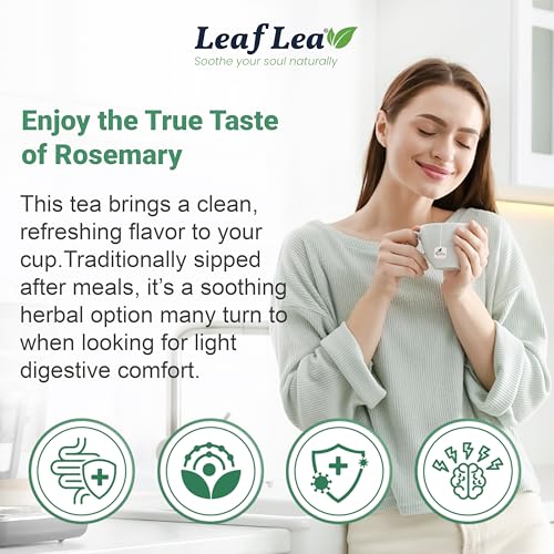 Image of LeafLea Rosemary Tea Bags, Single-Ingredient Rosemary Leaf Tea, 80 Count