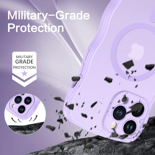 Coque iPhone 13 Pro violette ondulée compatible Magsafe protection antichoc - 6