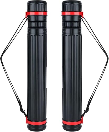 TRANSON Paquete de 2 tubos de almacenamiento pequeños para pósteres, de 17 a 27 pulgadas, extensibles para documentos, planos, obras de arte y