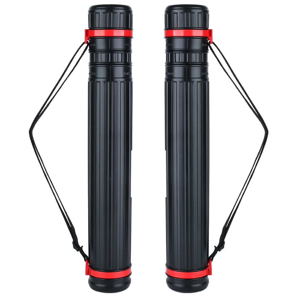TRANSON 2-Pack Small Poster Tube Storage 17“ to 27” Extendable for Documents Blueprints Artworks Scrolls